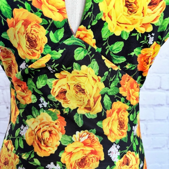 ZARA Black Floral Sleeveless Twist Halter Neck Bodysuit--M - Picture 3 of 16